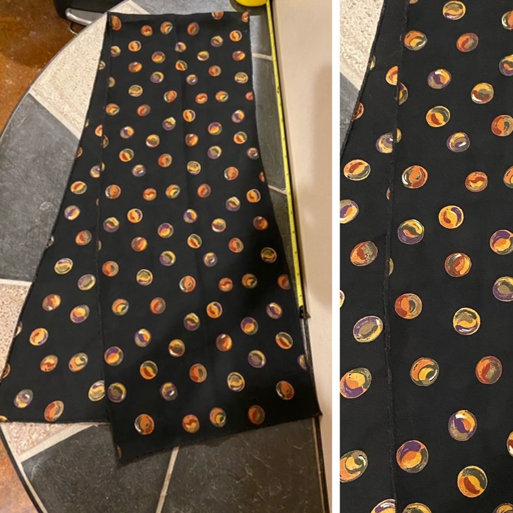 70s Abstract Marbled Dot Print Rectangular Scarf … - image 1